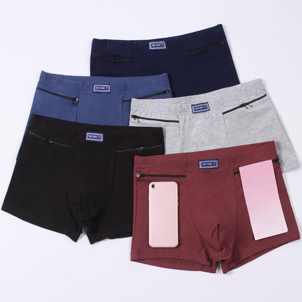 Boxer Brief Pack Cotton - Ropa interior con bolsillos para hombre,