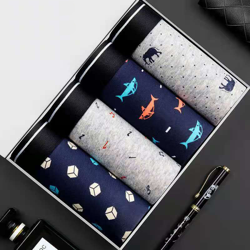 Boxer Brief Pack Cotton - 4 unids/lote Boxer Shorts ropa interior