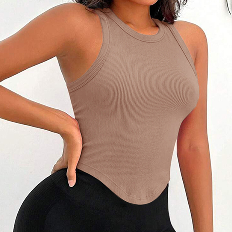 Top corto acanalado con espald - Tank Top Ribbed reseña y precio